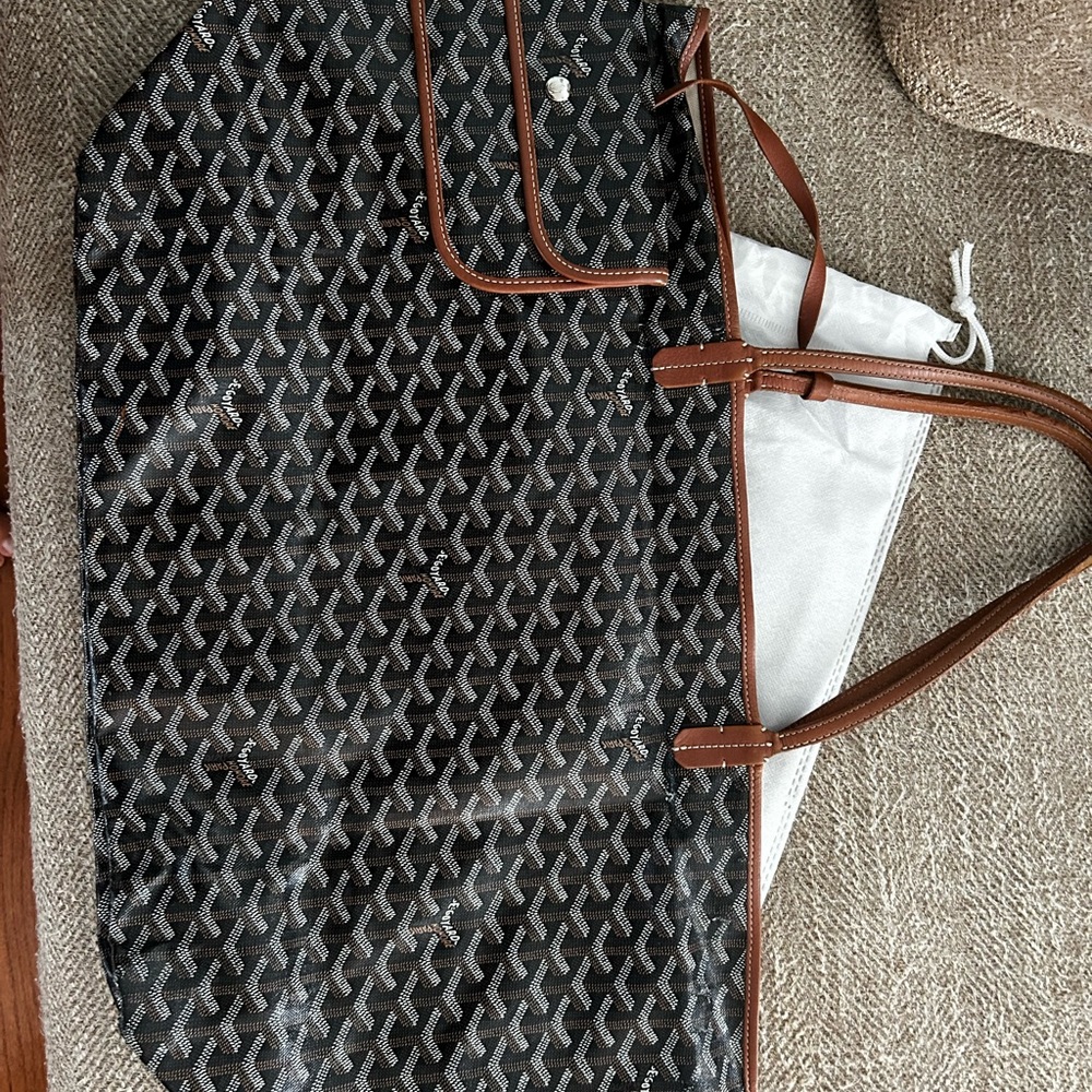 Goyard Tote Black Brown Saint Louis  PM with Pouch